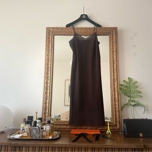 Brown vintage Banana Republic semi sheer cami dress